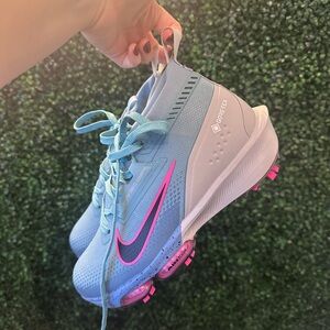 Nike Women's Light Blue Athletic Shoes with Pink Accents